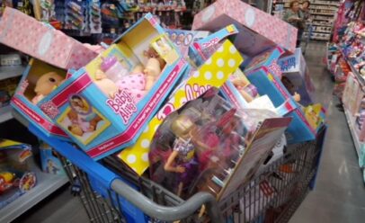 toys in a shopping cart