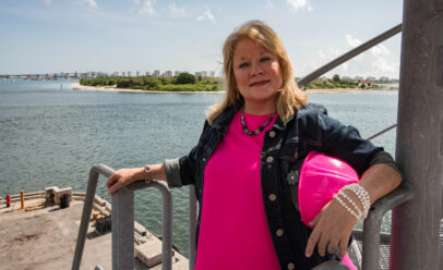 Jani stands at the Port of Palm Beach