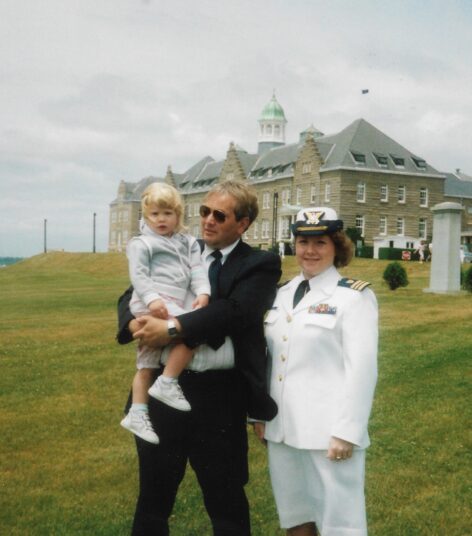 Karen Hays and her family at the Naval War College (NWC) in June 1992.