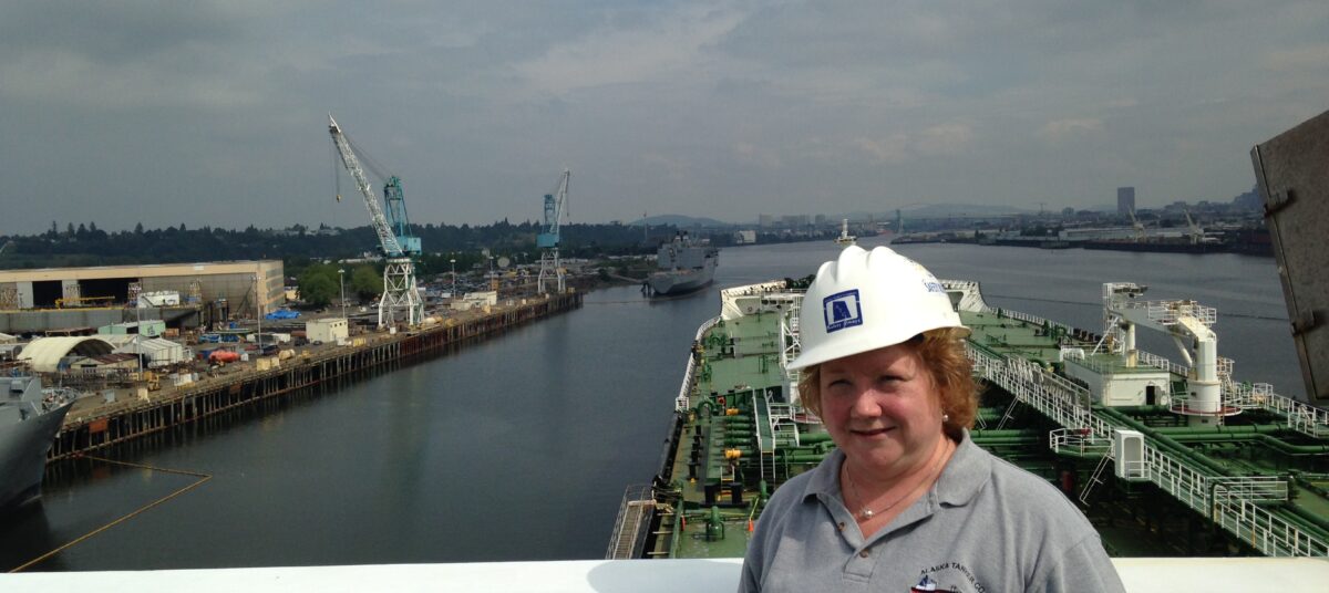 Karen Hays on board an ATC vessel
