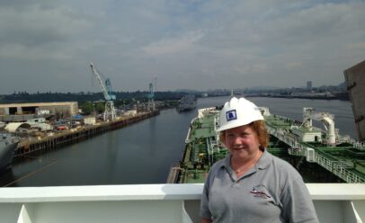 Karen Hays on board an ATC vessel